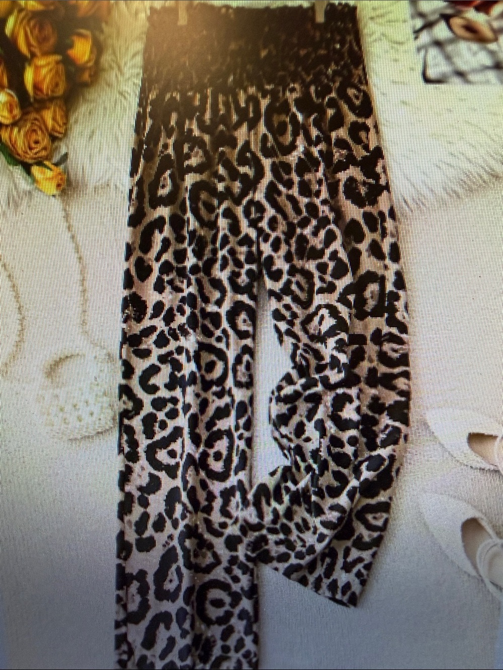 Women Leopard Print wide leg loose fit - Beige & Black. 🆕